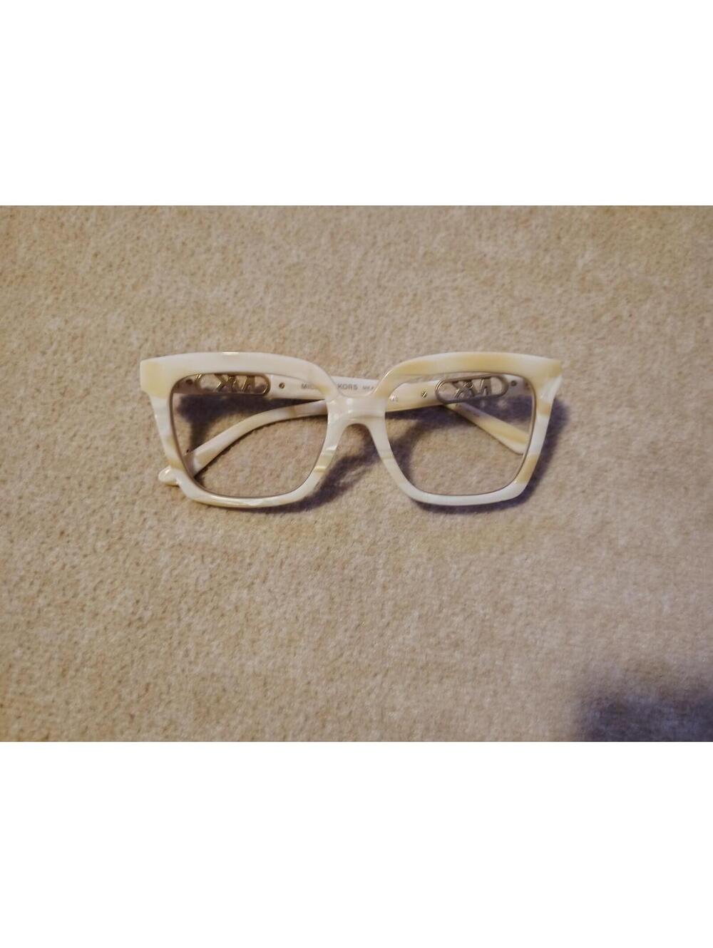Michael Kors MK4119U Nassau Ivory Horn Square Glasses Frames w/ Display Lens